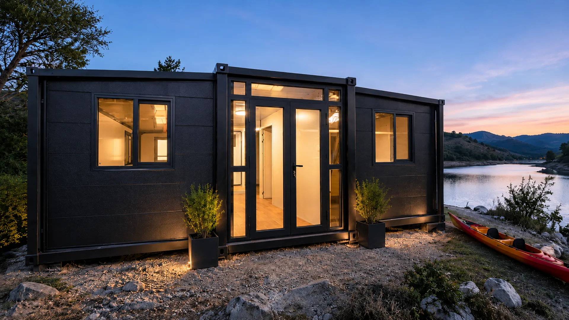Pizarra — casa plegable modular 39 m²